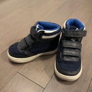 Kids Navy Blue High-Top Sneakers Shoes